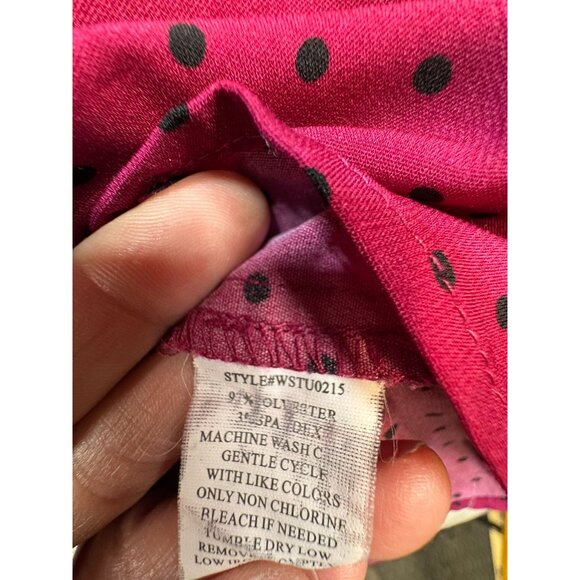 Notations Woman Long Sleeves Blouse Size 3X Pink Polka Dots Casual Pockets - Picture 3 of 12